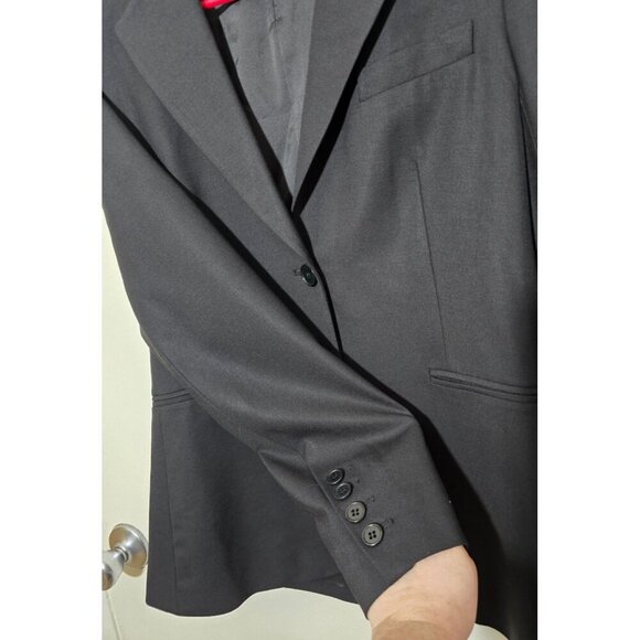 Theory Womens Wide Lapel Two Button Blazer Jacket Sz 8 Black Wool Blend Capsule - Picture 12 of 13